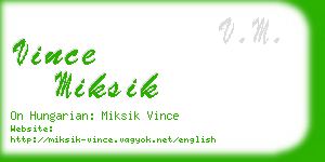 vince miksik business card